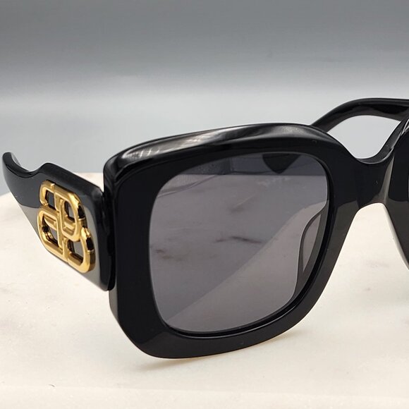 BALENCIAGA BB0069S 001 Women\'s Black Oversized Square Sunglasses 53-23 145 main image 11